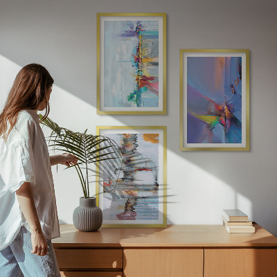 Three-piece wall art piece Abstract painting compositions
