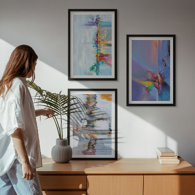 Three-piece wall art piece Abstract painting compositions