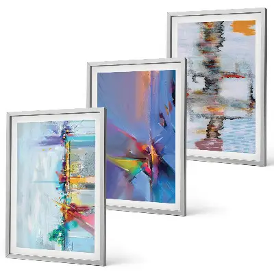 Abstract painting composition wall art three-piece set