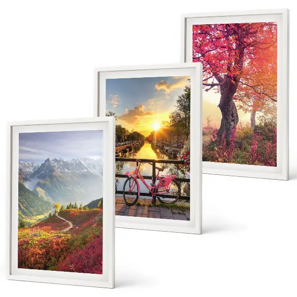 Mountain landscapes by bike wall art set