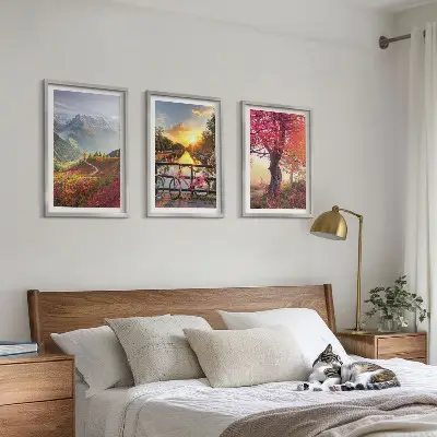 Mountain landscapes by bike wall art set