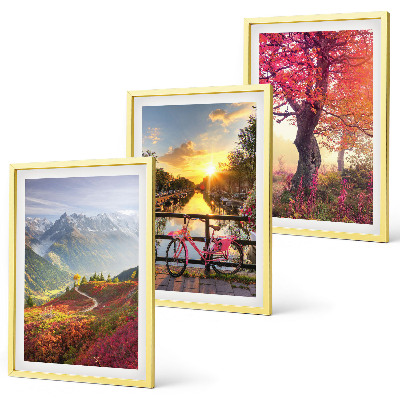 Wall art set Mountain landscapes by bike