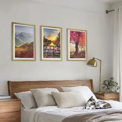 Mountain landscapes by bike wall art set