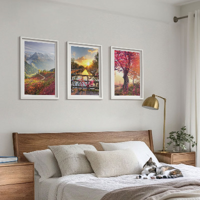 Wall art set Mountain landscapes by bike