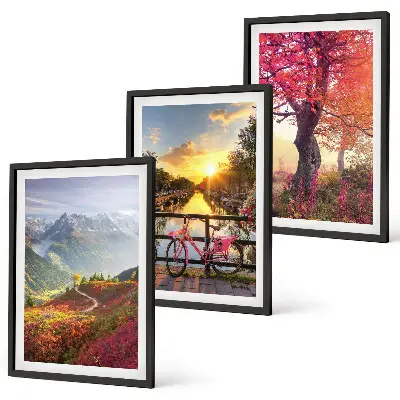 Mountain landscapes by bike wall art set