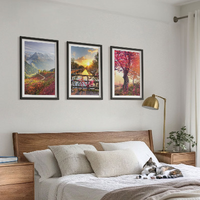 Wall art set Mountain landscapes by bike