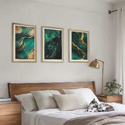 Set of 3 framed wall art pieces Elegant stone patterns