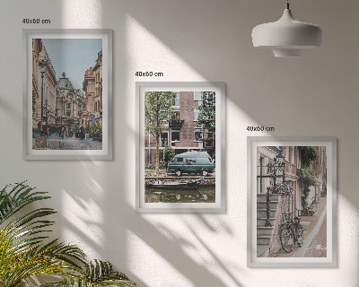 Wall art set City views of buildings