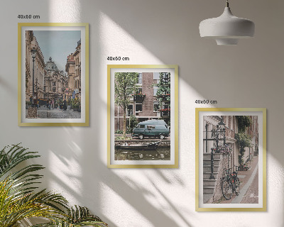 Wall art set City views of buildings