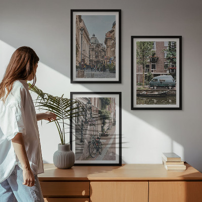 Wall art set City views of buildings