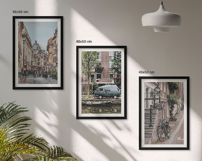 Wall art set City views of buildings