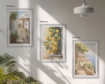 Lemon Streets Sea View three-piece wall art set