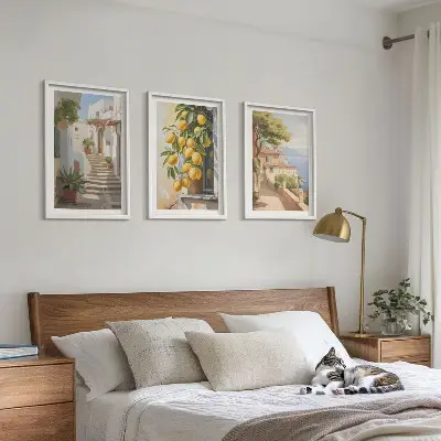 Lemon Streets Sea View three-piece wall art set