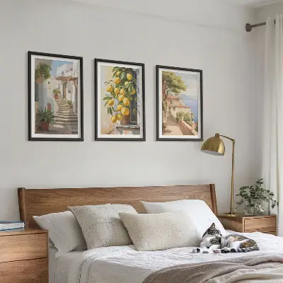 Lemon Streets Sea View three-piece wall art set