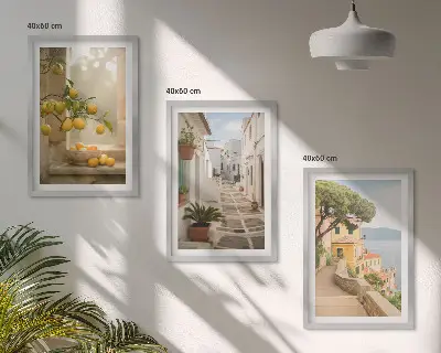 Citrus tree window view wall art set 