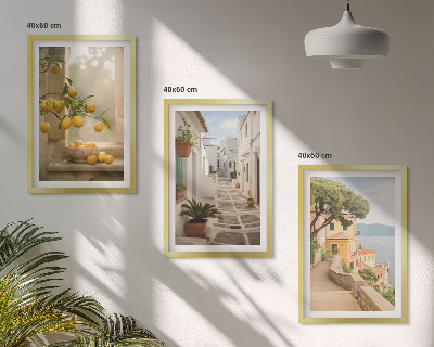 Wall art set Citrus tree window view