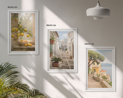 Wall art set Citrus tree window view