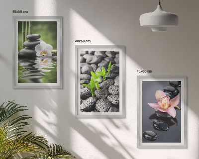 Wall art set A calm zen composition of flowers and water
