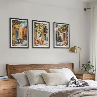 Citrus fruits in the garden wall art three-piece set
