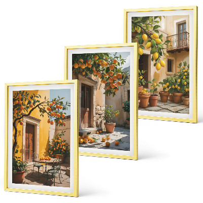 Wall art set Citrus Fruits Courtyard Plants