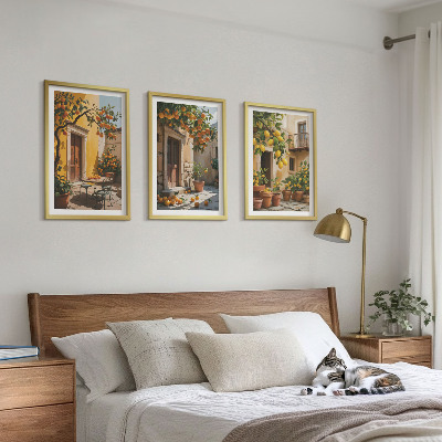 Wall art set Citrus Fruits Courtyard Plants