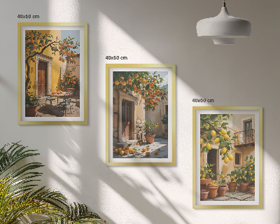 Wall art set Citrus Fruits Courtyard Plants