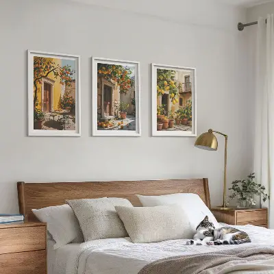 Citrus Fruits Courtyard Plants wall art set
