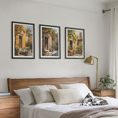 Wall art set Citrus Fruits Courtyard Plants