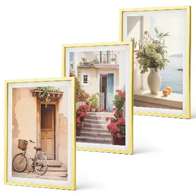 Charming seaside streets wall art three-piece set