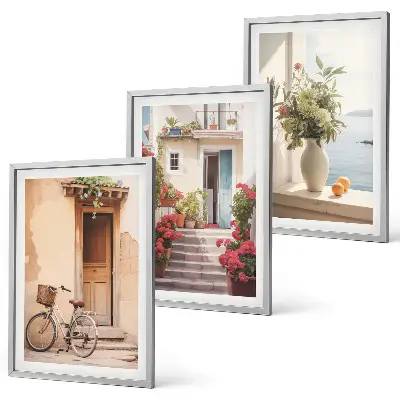 Charming seaside streets wall art three-piece set