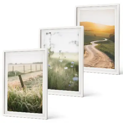 Landscape meadow road wall art set west view