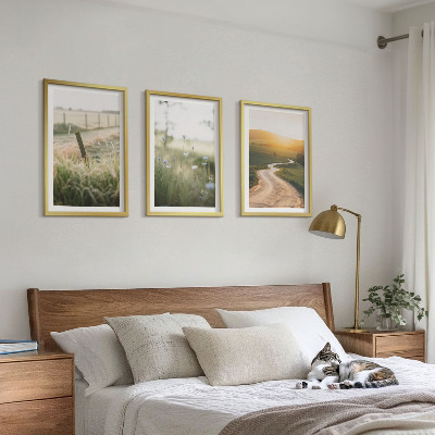 Wall art set Landscape meadow road west