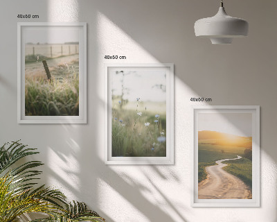 Wall art set Landscape meadow road west
