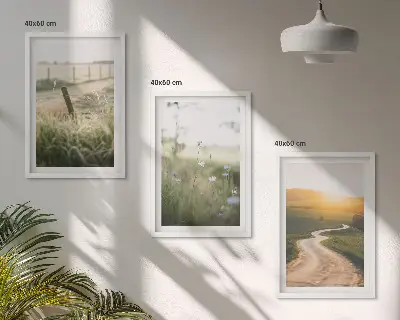 Landscape meadow road wall art set west view