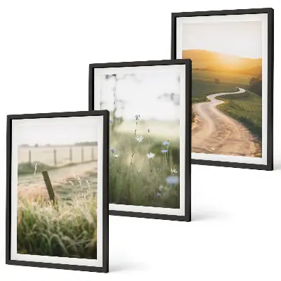 Landscape meadow road wall art set west view