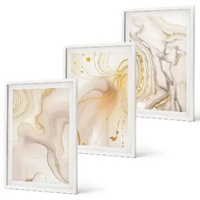 Set of 3 framed wall art pieces with subtle abstract patterns