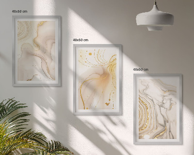 Set of 3 framed wall art pieces Subtle abstract patterns