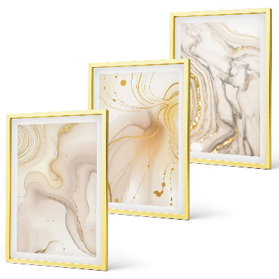 Set of 3 framed wall art pieces Subtle abstract patterns