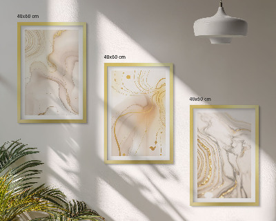 Set of 3 framed wall art pieces Subtle abstract patterns