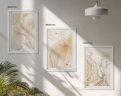 Set of 3 framed wall art pieces Subtle abstract patterns