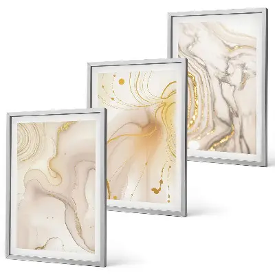 Set of 3 framed wall art pieces with subtle abstract patterns