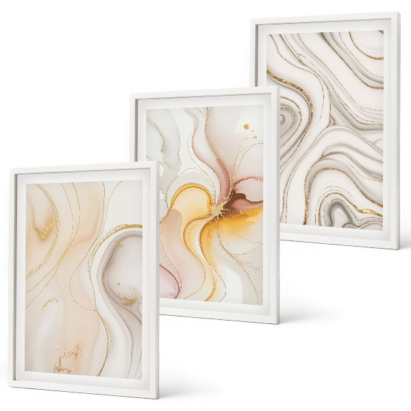 Wall art set Abstract warm patterns