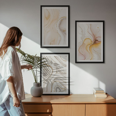 Wall art set Abstract warm patterns