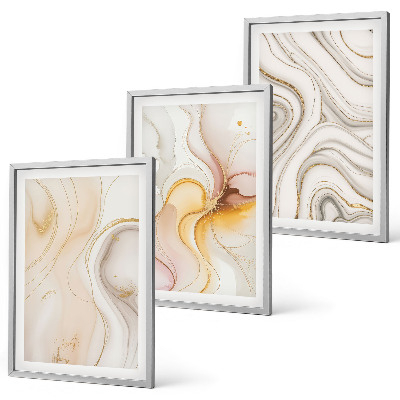 Wall art set Abstract warm patterns