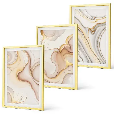 Linear abstract wall art set set of 3 framed pieces