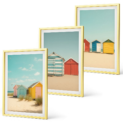Wall art set Colorful houses beach sun