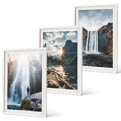 Wall art set Waterfalls mountains landscapes nature