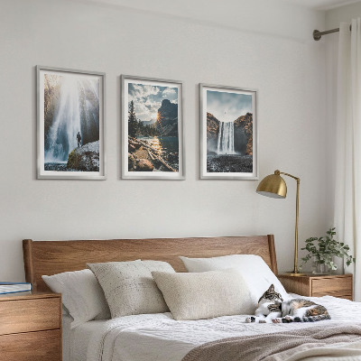 Wall art set Waterfalls mountains landscapes nature