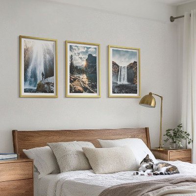 Wall art set Waterfalls mountains landscapes nature