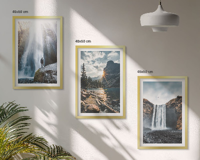 Wall art set Waterfalls mountains landscapes nature